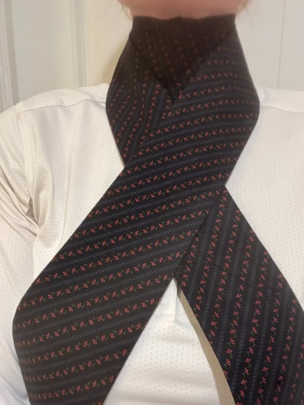 Classic Shaped Striped Floral Equestrian Fox Hunting Stock Tie
